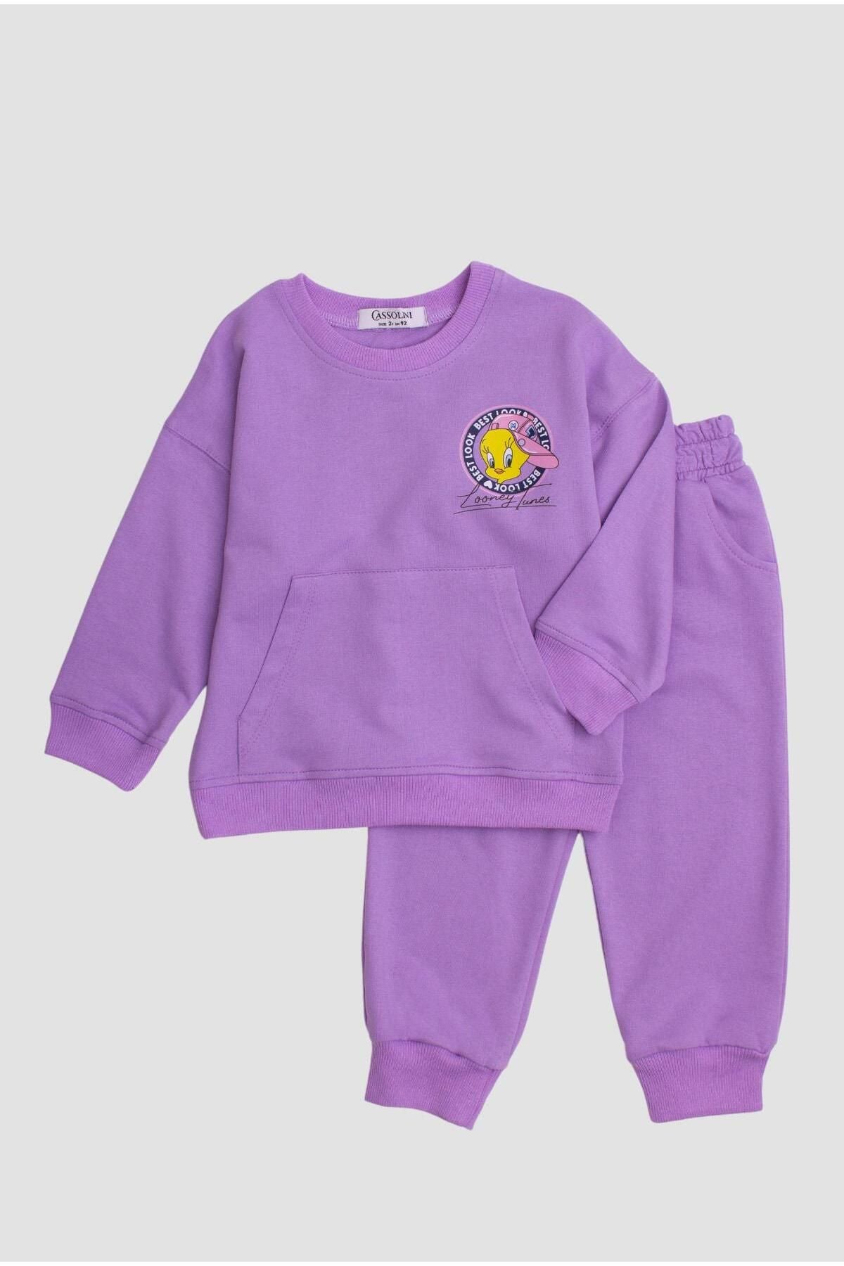 Tweety Lones Tunes Baskılı Oversize Alt Üst Bebek Çocuk Eşorfman Takımı